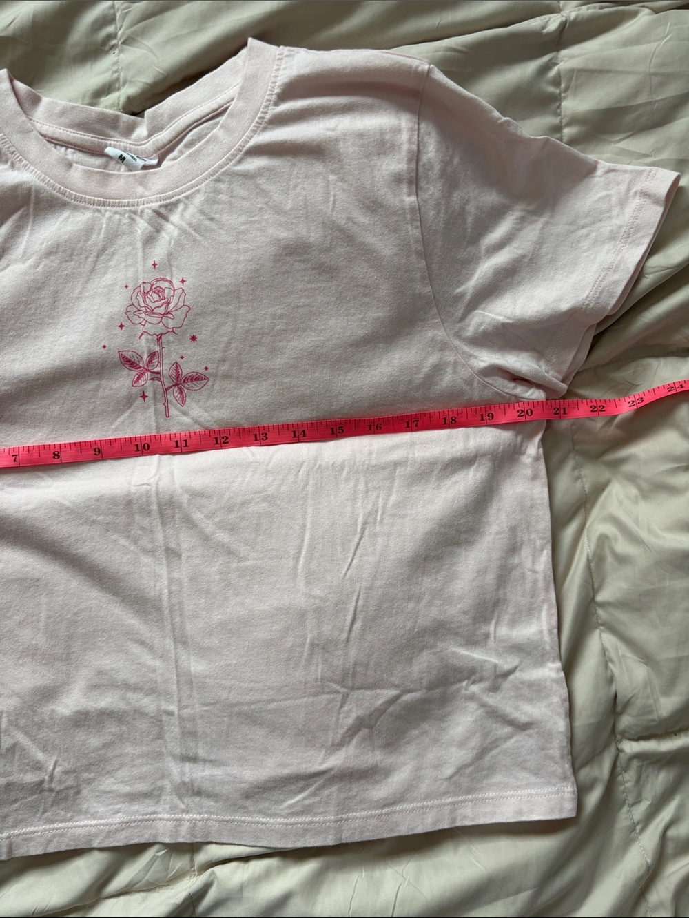 Women’s Pink Crop Top Graphic Tee Angel Number 333 Rose Sparkles Butterflies - Picture 6 of 9